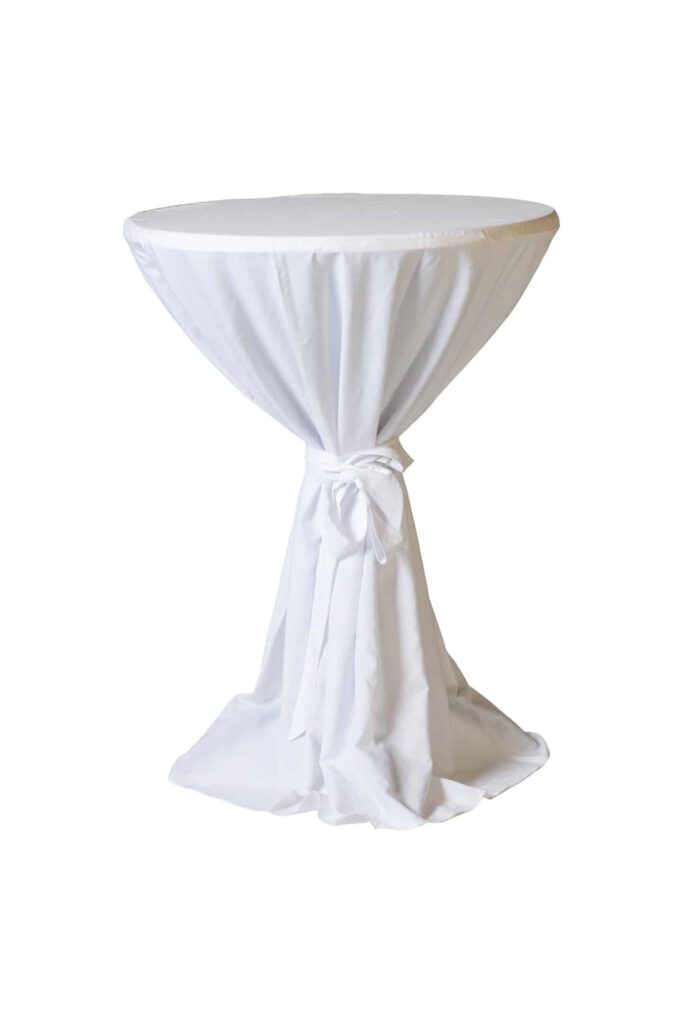Classic White Full-Length Pod Linen for High Bar Tables