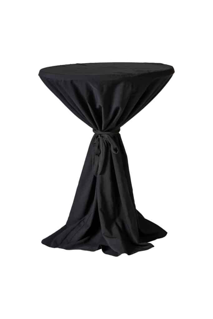 Classic Black Full-Length Pod Linen for High Bar Tables