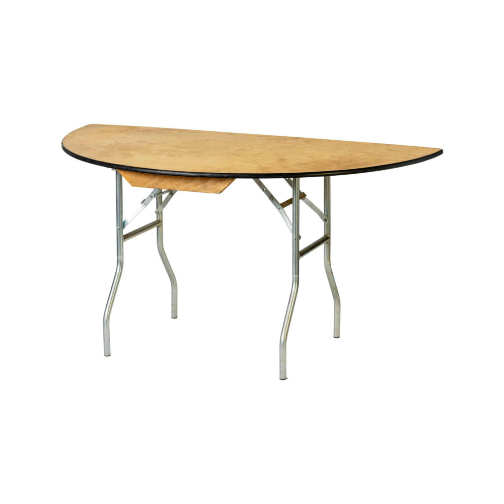 Half 5ft Round Table with Foldable Legs
