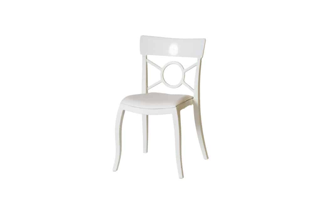 Milano Chair White (Leather Pad)