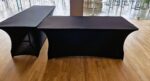 6ft rectangular table with black spandex