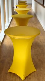 High Bar Table with Yellow Spandex