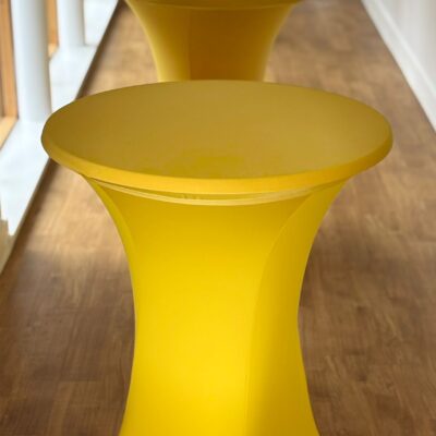 High Bar Table with Yellow Spandex