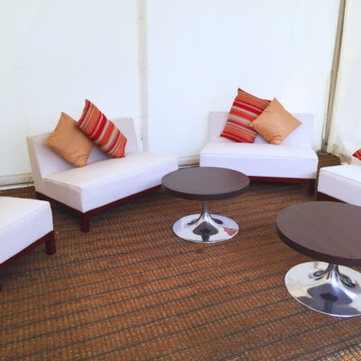 Round Coffee Table with White Milan Soft Furniture