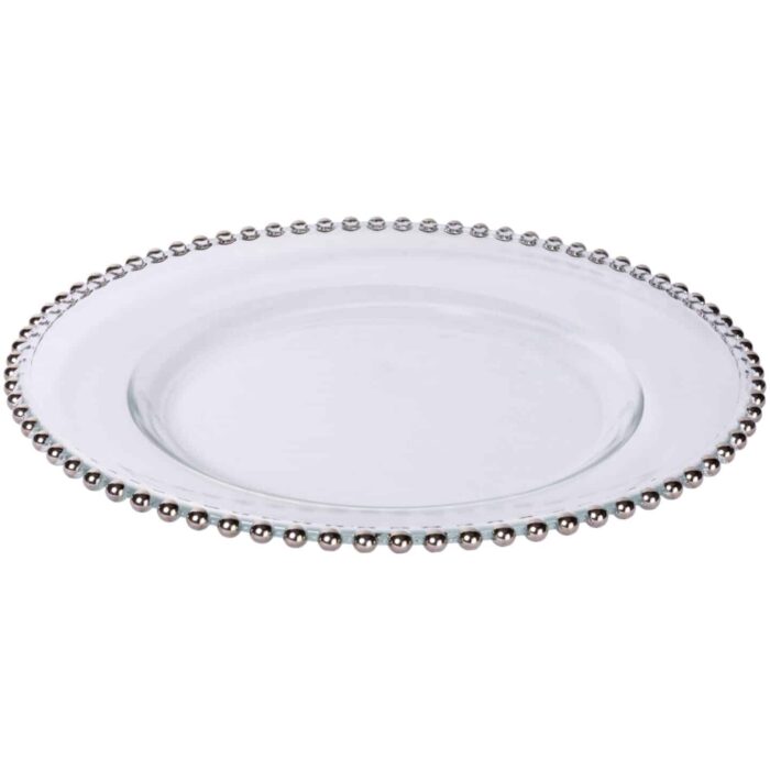 Silver Beaded Charger Plate 13"/34cm