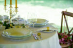 Candelabra and Carmen cutlery with Silver - Beaded Charger Plate