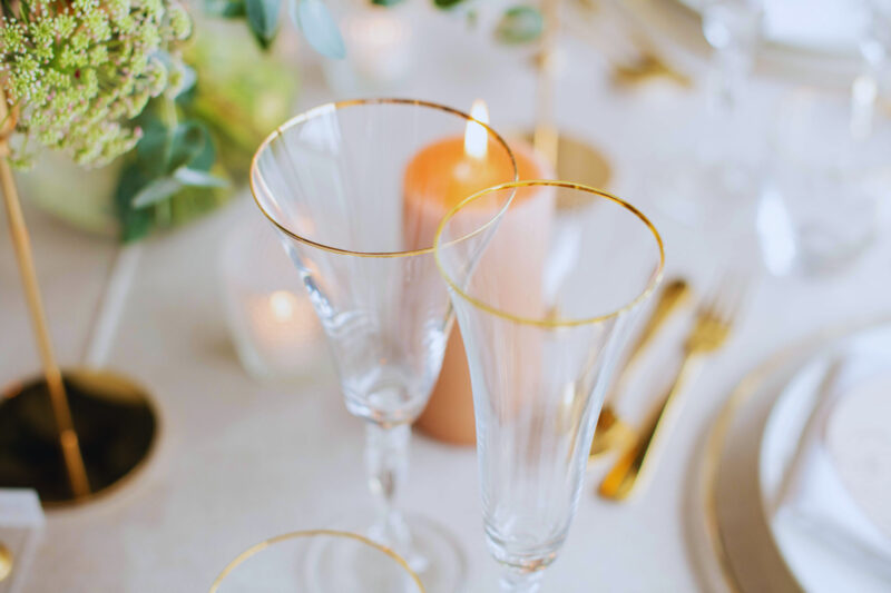 Gold glassware