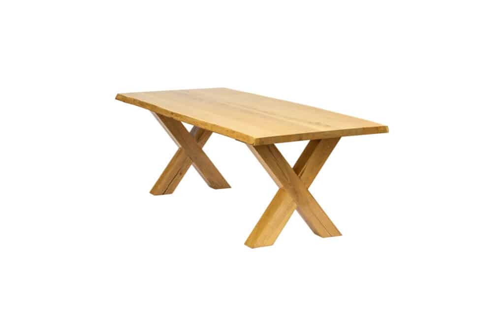 Oak Table 244 X 91 Cm (8' X 3') With Wooden Legs