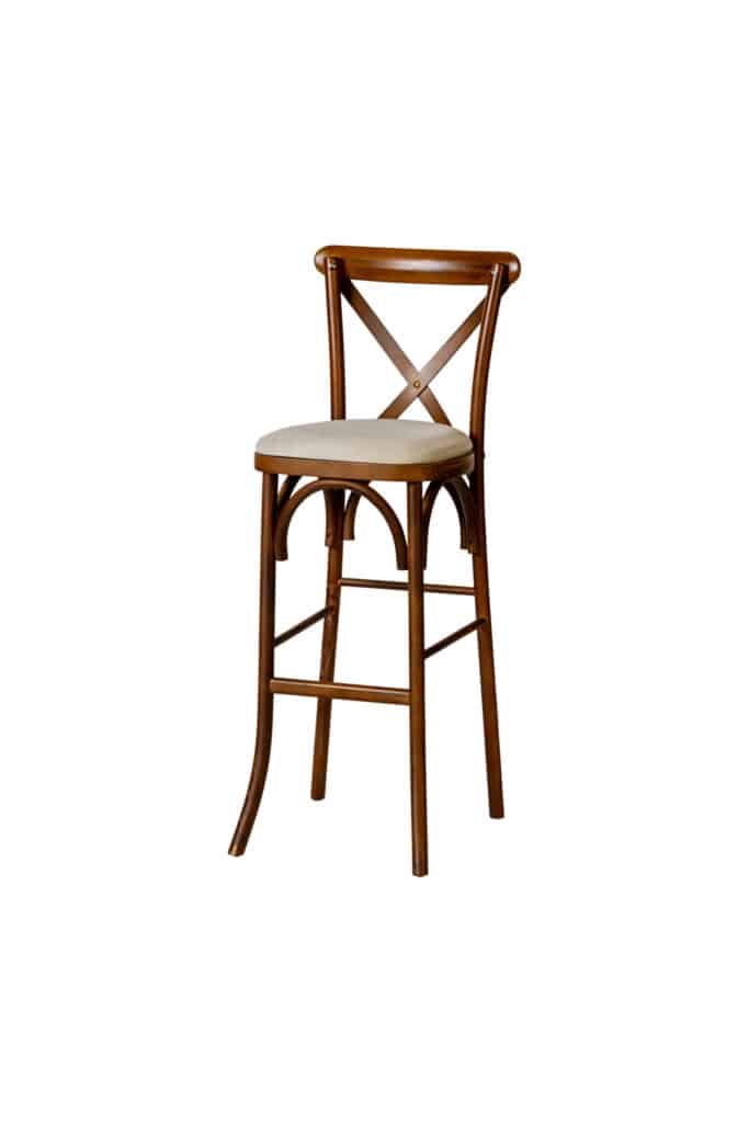 Cross Back Stool Walnut