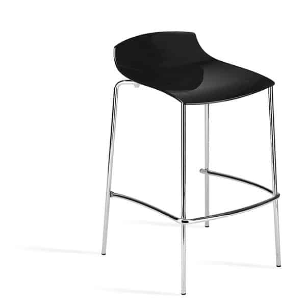 Milano High Stool Black With Low Back