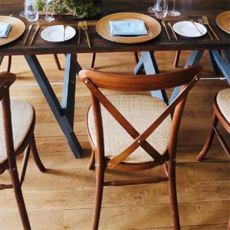 Cross Back Chair Walnut – Perfect for Weddings and Events - Image 4