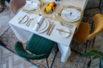 Camden Glassware I Avant Garde Crockery I Carmen Cutlery I Teddy Chair Gold Velvet