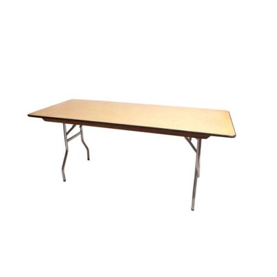 Rectangular Table 6ft x 24in with Foldable Legs