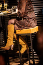 Kube Bar Stool Gold Velvet