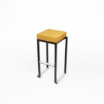 Kube Bar Stool Black Frame Velvet Gold Pad