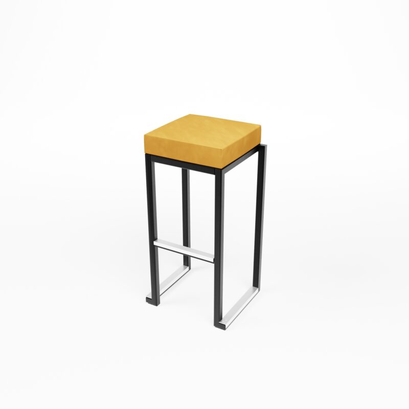 Kube Bar Stool Black Frame Velvet Gold Pad Kube Bar Stool Black Frame Velvet Gold Pad