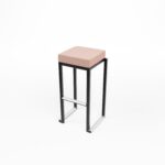 Kube Bar Stool Velvet Pink Pad