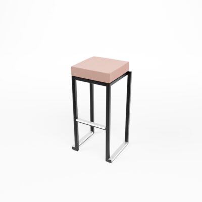 Kube Bar Stool Velvet Pink Pad
