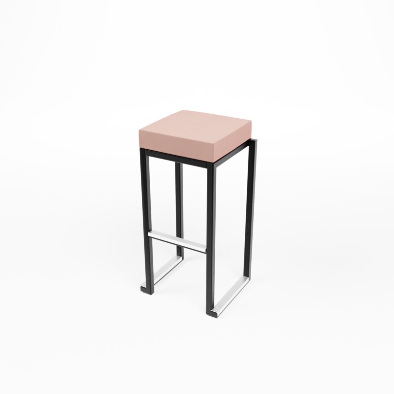 Kube Bar Stool Velvet Pink Pad