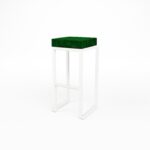 Kube Bar Stool - Emerald Green Velvet Pad