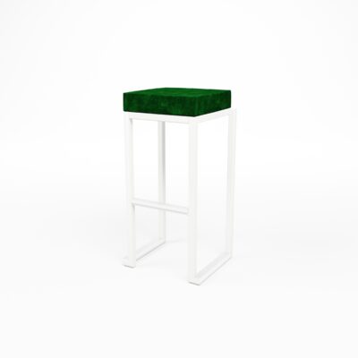 Kube Bar Stool - Emerald Green Velvet Pad