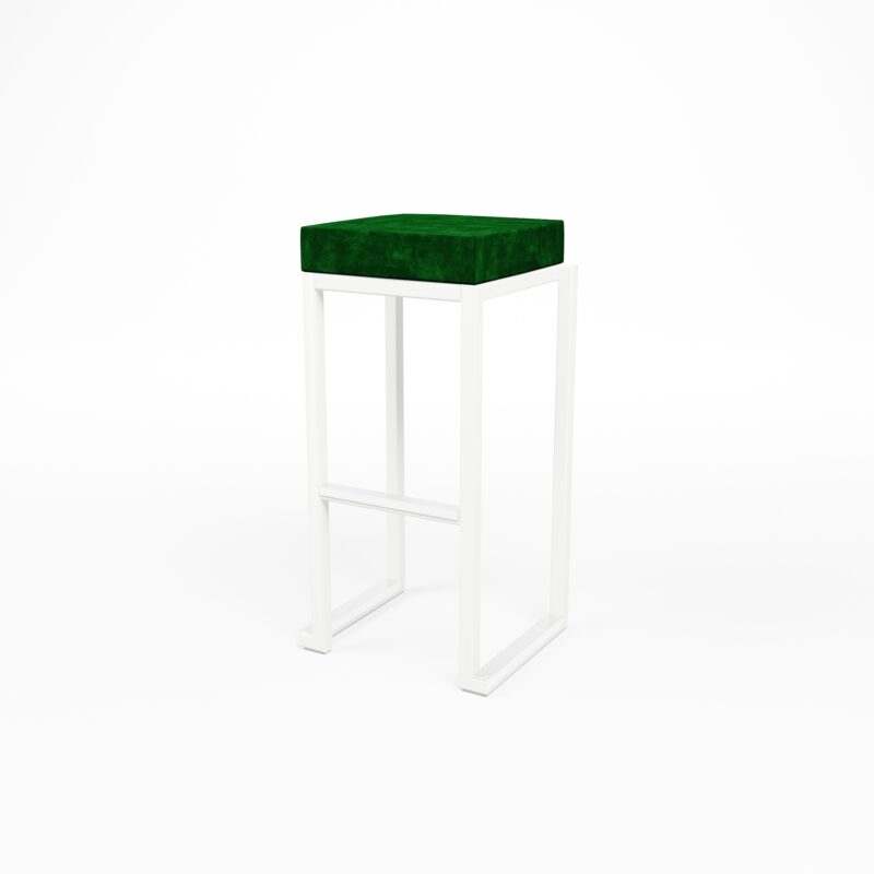 Kube Bar Stool - Emerald Green Velvet Pad