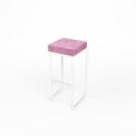 Kube Bar Stool Velvet Pink Pad