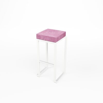 Kube Bar Stool Velvet Pink Pad
