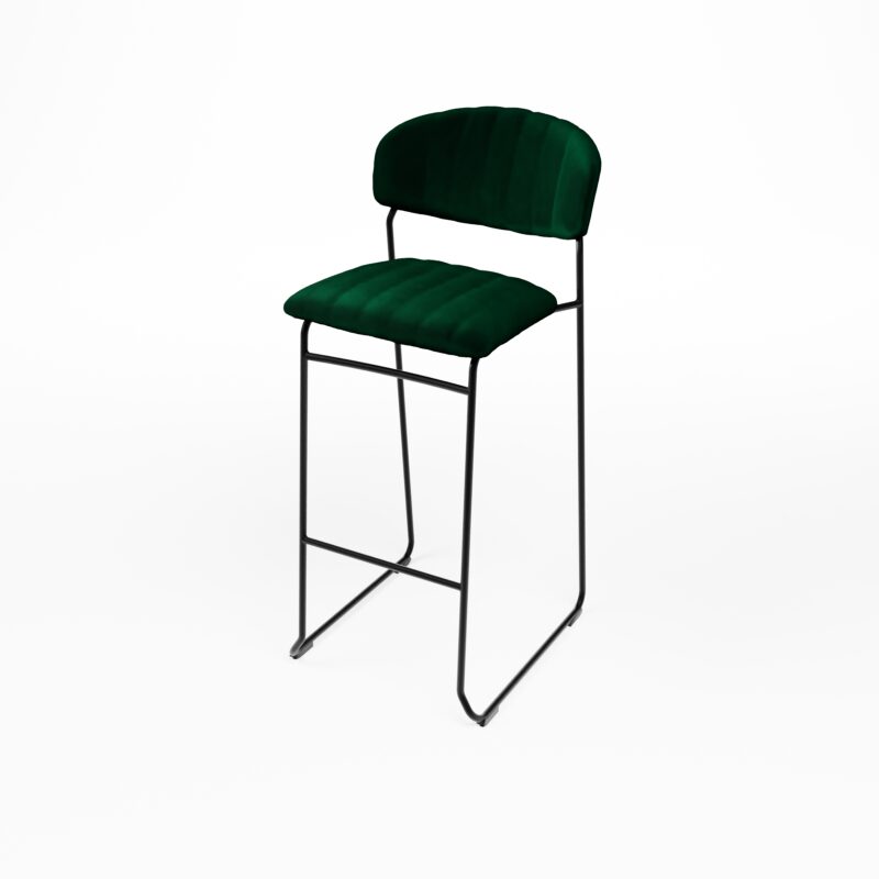 Teddy Bar Stool Emerald Green Velvet