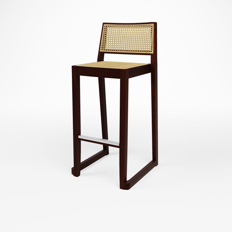 MUNDI Barstool_WALNUT_FOOTREST_Low view MUNDI Barstool_WALNUT_FOOTREST_Low view